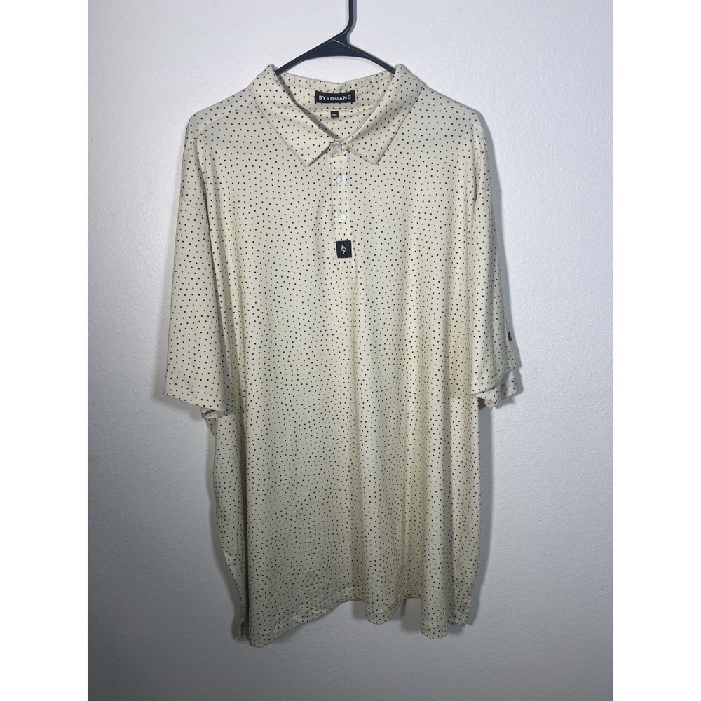 Byrd Gang Butter Yellow Dots Polo Men's size 4XL Performance Comfort Quality